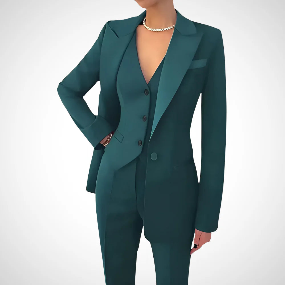 Elegant Women's Three-Piece Blazer Suit Set