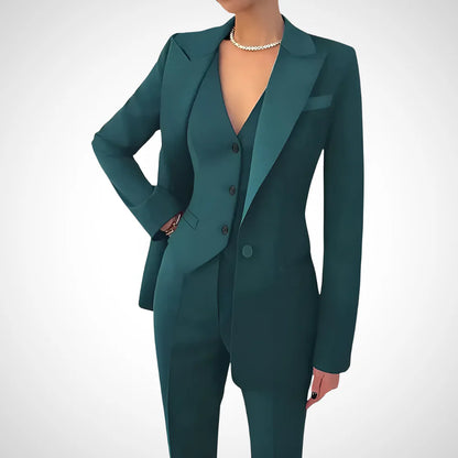 Elegant Women's Three-Piece Blazer Suit Set