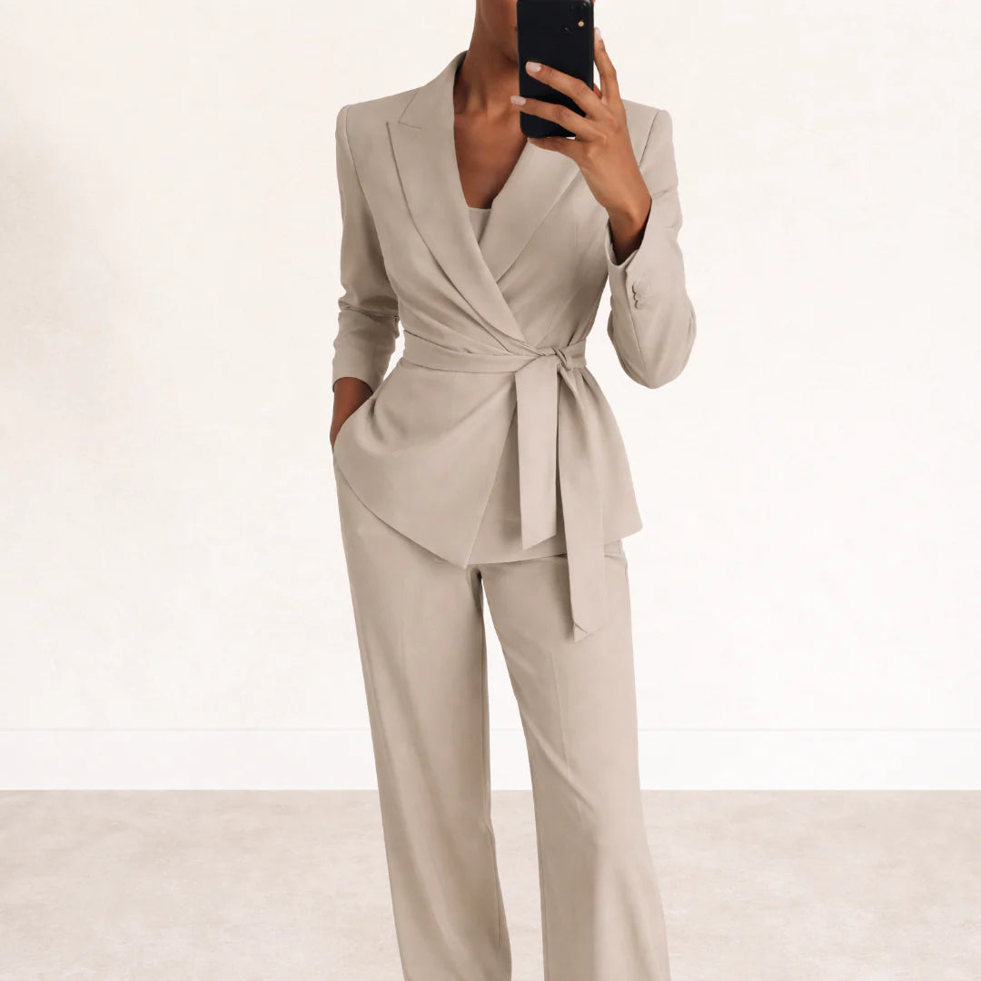 Evelyn Belted Blazer Suit