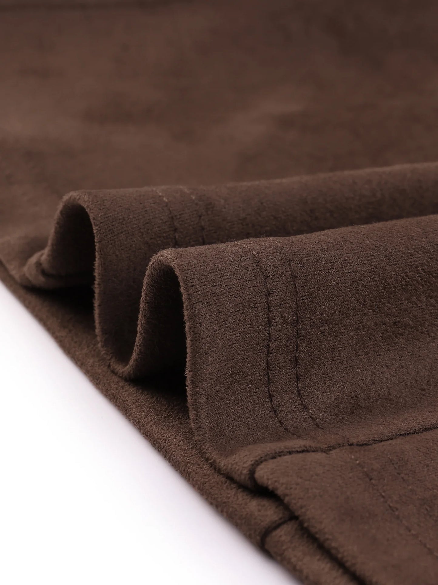 Women's Faux Suede Blazer with Lapel Collar and Long Sleeves, Work-Appropriate Jacket, Size XS, Coffee Color