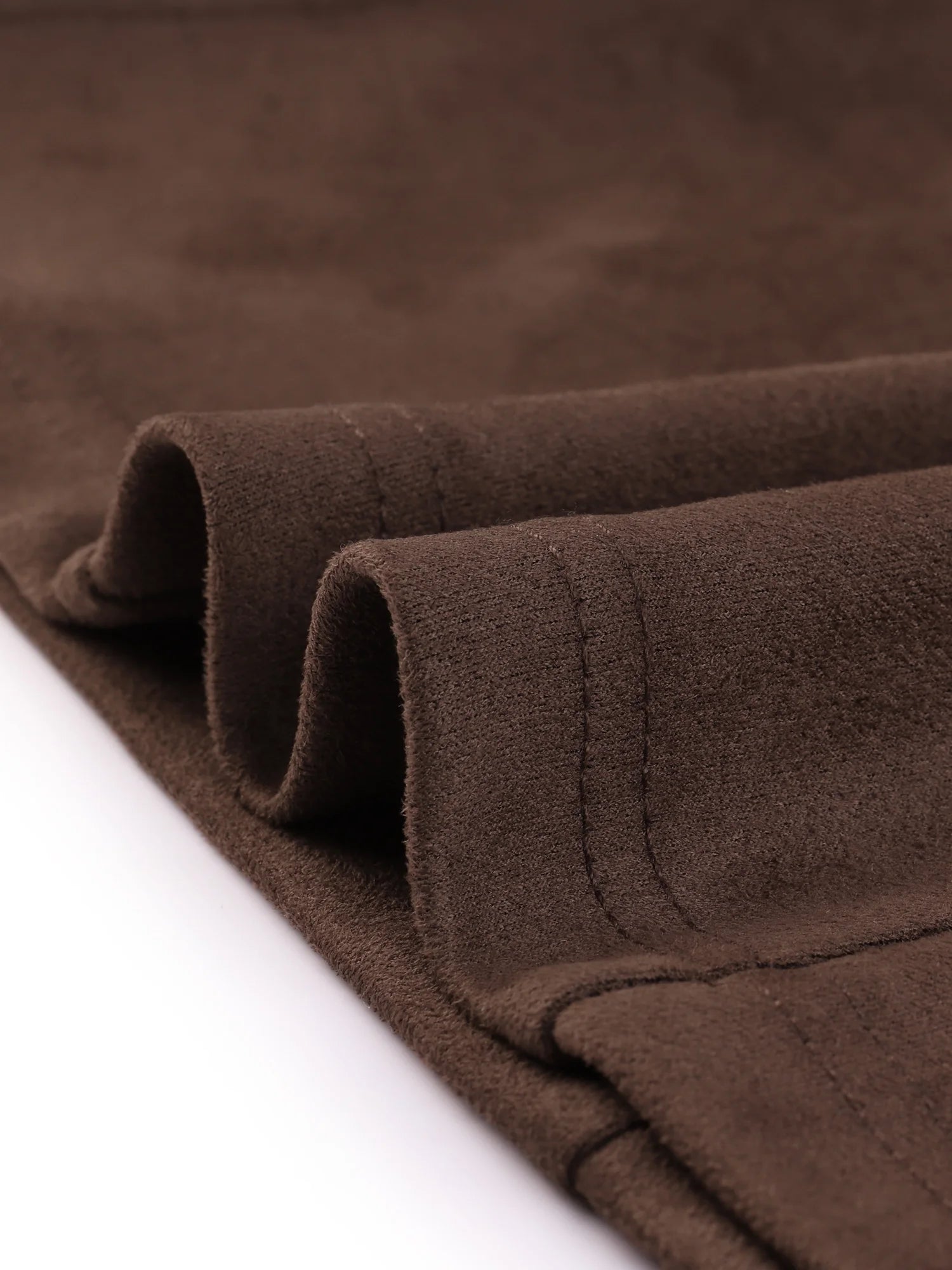 Women's Faux Suede Blazer with Lapel Collar and Long Sleeves, Work-Appropriate Jacket, Size XS, Coffee Color