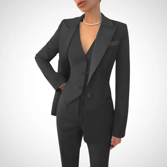 Elegant Women's Three-Piece Blazer Suit Set