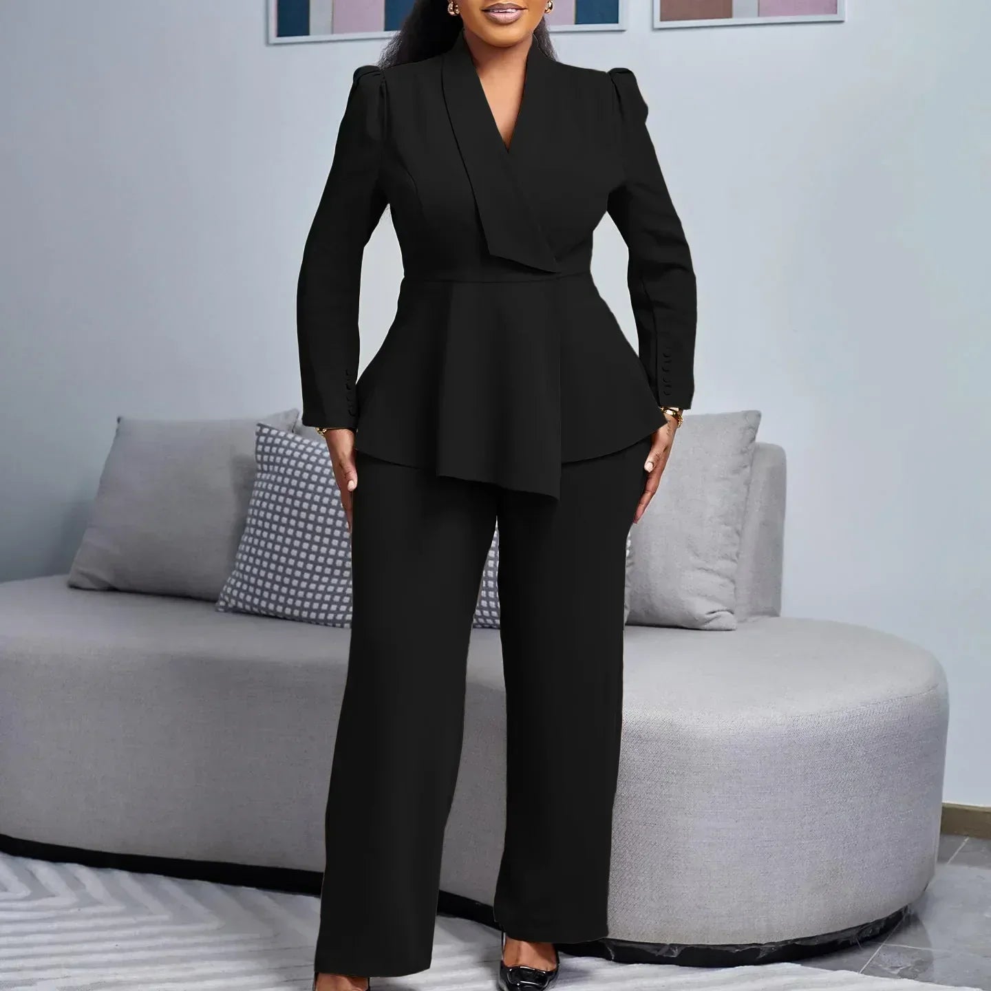 Catherine | Chic Formal Suit Set with Tailored Long Blazer for Women