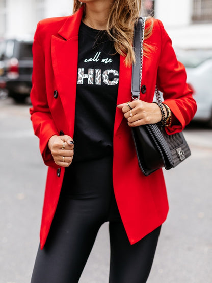 Chic Double-Breasted Button Blazer for Effortless Elegance