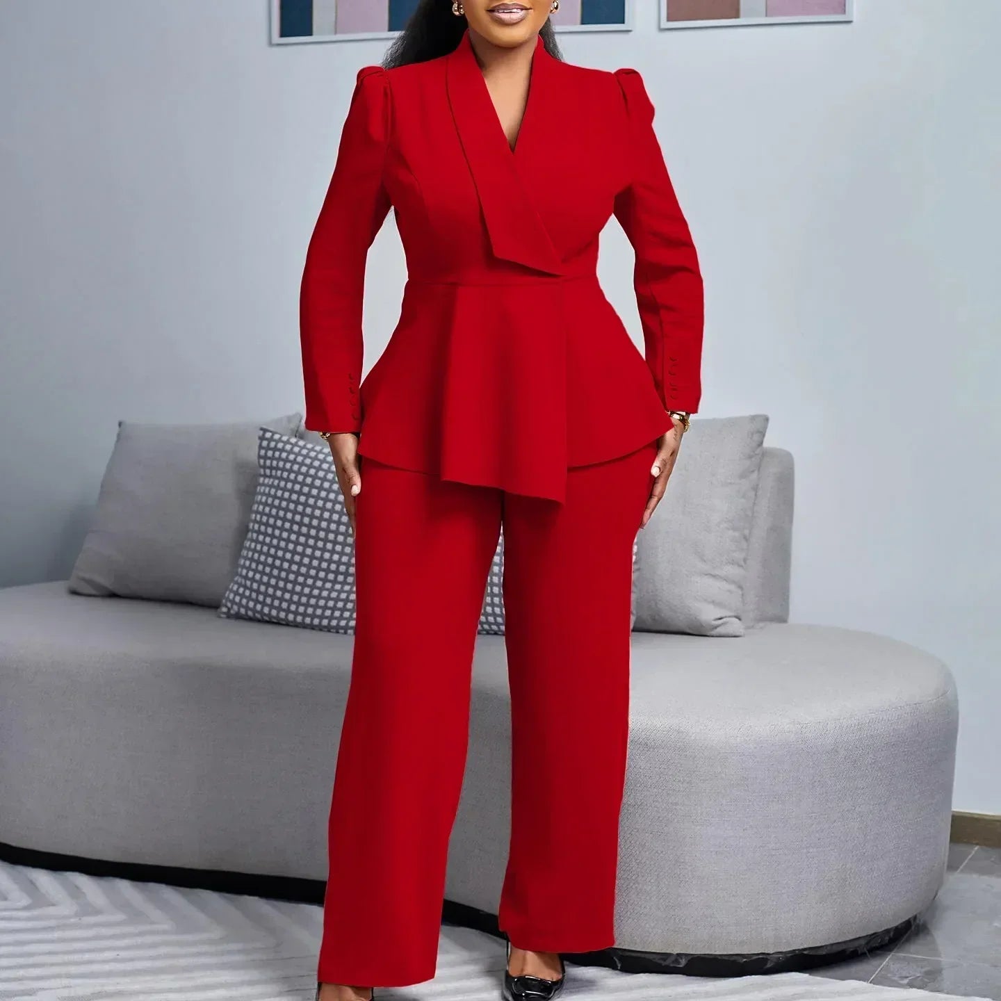 Catherine | Chic Formal Suit Set with Tailored Long Blazer for Women