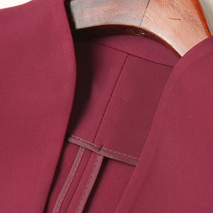 Naviu Women's Half Sleeve Slim Fit Blazer - Summer Business Casual Coat with Stand Collar