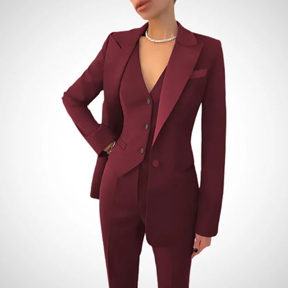 Elegant Women's Three-Piece Blazer Suit Set