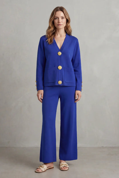 Chic Gold Buttoned Lounge Set - Elevate Your Comfort Fashion